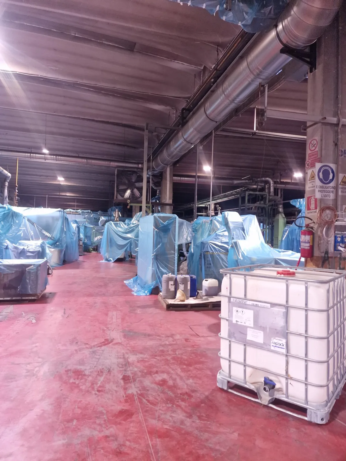 Ambiente industriale messo in sicurezza durante un intervento