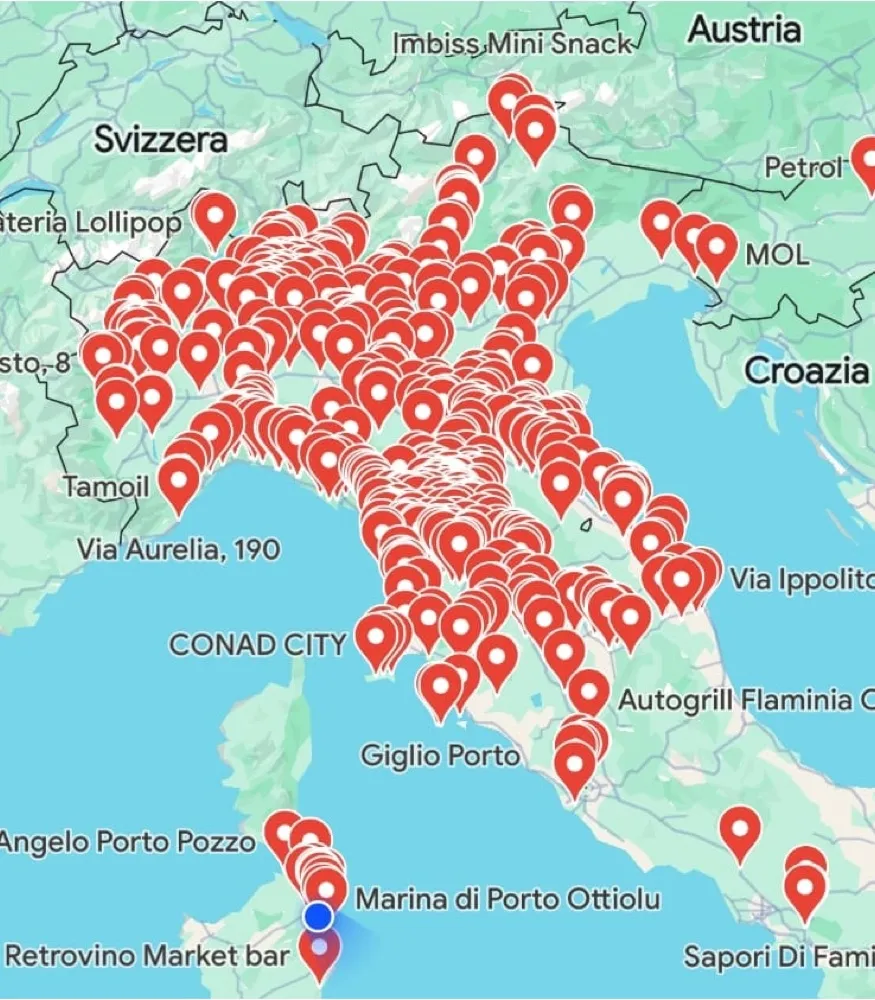 Mappa degli interventi eseguiti da N&A Project in tutta Italia